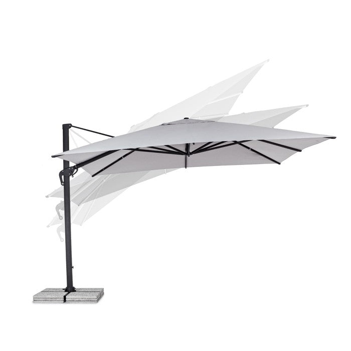 Parasol excéntrico Calis 4x4m, color gris claro