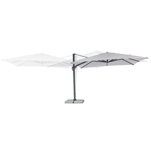 Parasol excéntrico Calis 4x4m, color gris claro