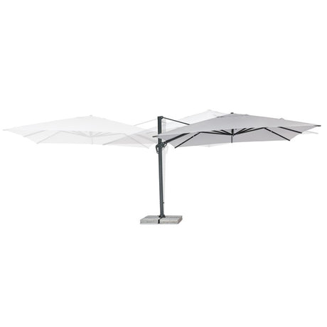 Parasol excéntrico Calis 4x4m, color gris claro