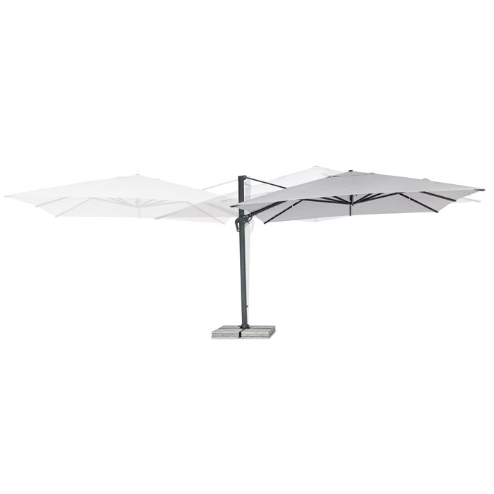 Parasol excéntrico Calis 4x4m, color gris claro