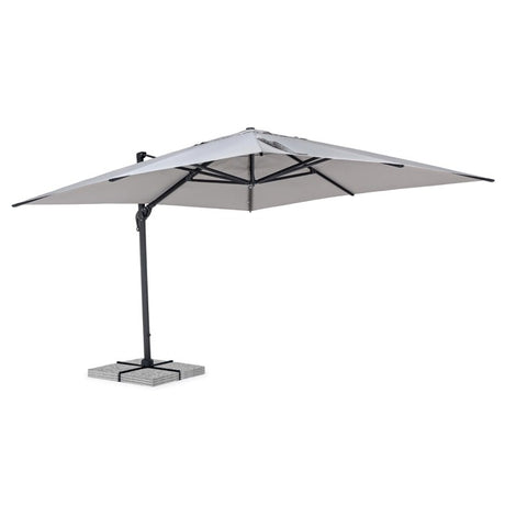 Parasol excéntrico Calis 4x4m, color gris claro