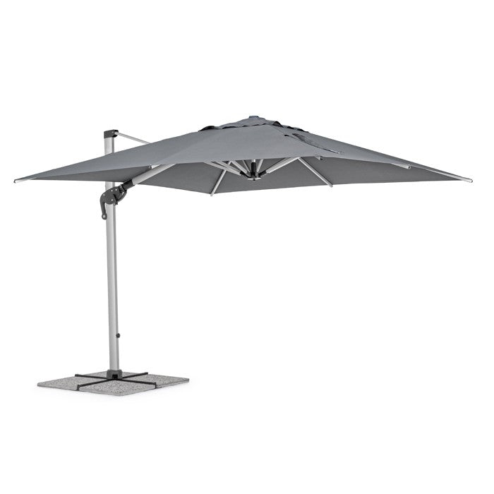 Guarda-sol excêntrico Inês 3x3, cinzento-escuro