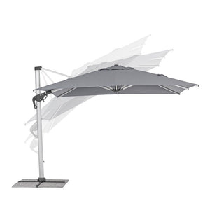 Parasol excéntrico Ines 3x3m, color gris oscuro