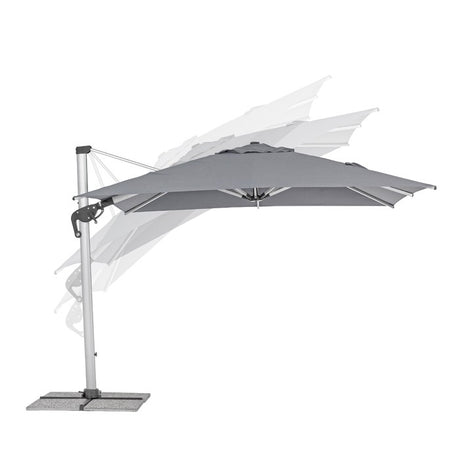 Parasol excéntrico Ines 3x3m, color gris oscuro