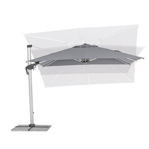 Parasol excéntrico Ines 3x3m, color gris oscuro