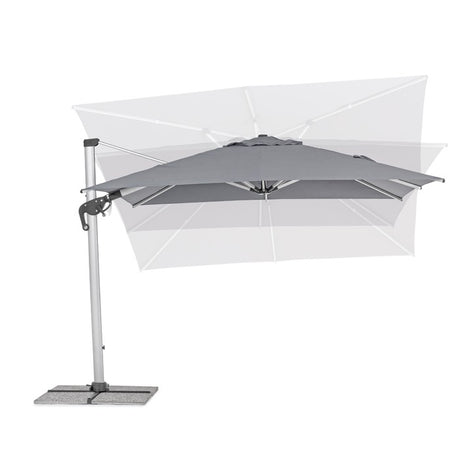 Parasol excéntrico Ines 3x3m, color gris oscuro
