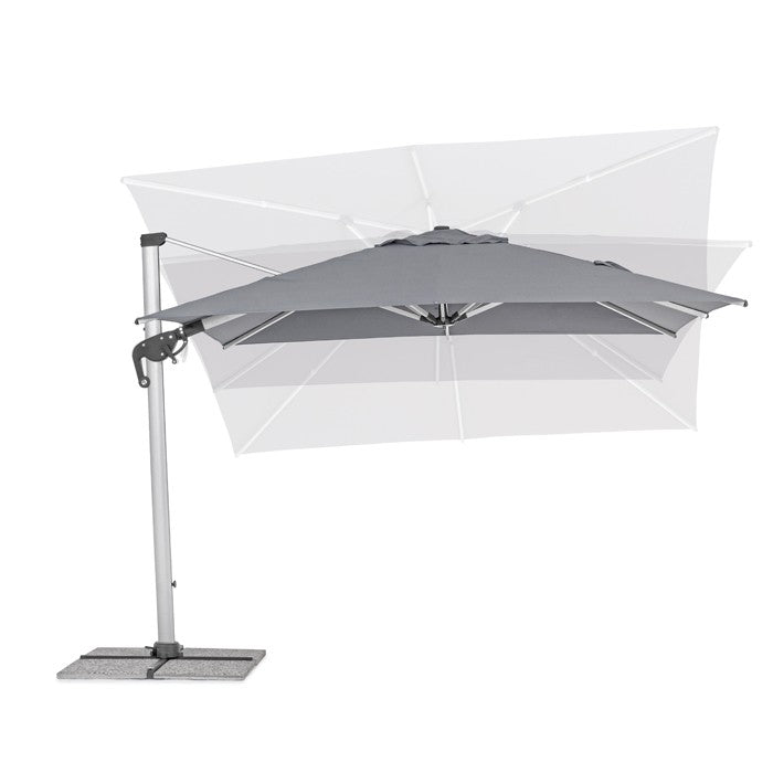 Parasol excéntrico Ines 3x3m, color gris oscuro