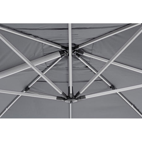 Parasol excéntrico Ines 3x3m, color gris oscuro