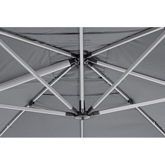 Parasol excéntrico Ines 3x3m, color gris oscuro