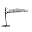 Parasol excéntrico Ines 3x4m, color gris claro