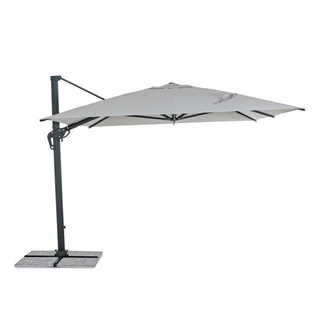 Parasol excéntrico Ines 3x4m, color gris claro