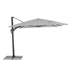 Ines eccentric parasol 3x4m, light grey