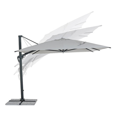 Parasol excéntrico Ines 3x4m, color gris claro