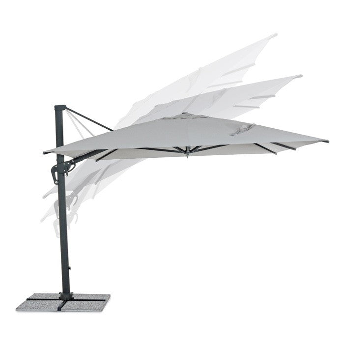 Parasol excéntrico Ines 3x4m, color gris claro