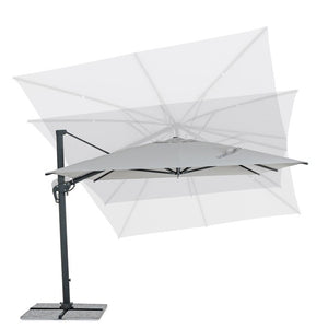 Parasol excéntrico Ines 3x4m, color gris claro