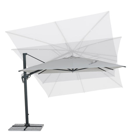 Parasol excéntrico Ines 3x4m, color gris claro