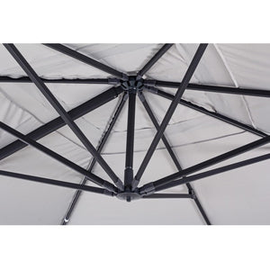 Parasol excéntrico Ines 3x4m, color gris claro
