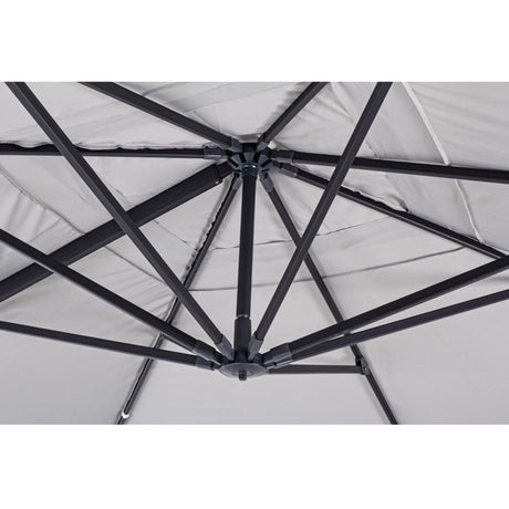 Parasol excéntrico Ines 3x4m, color gris claro