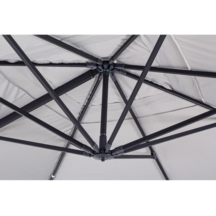 Parasol excéntrico Ines 3x4m, color gris claro