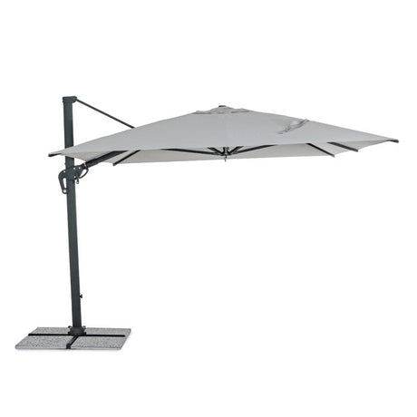 Parasol excéntrico Ines 3x4m, color gris claro