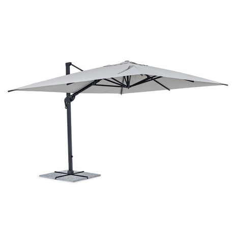Parasol excéntrico Ines 3x4m, color gris claro