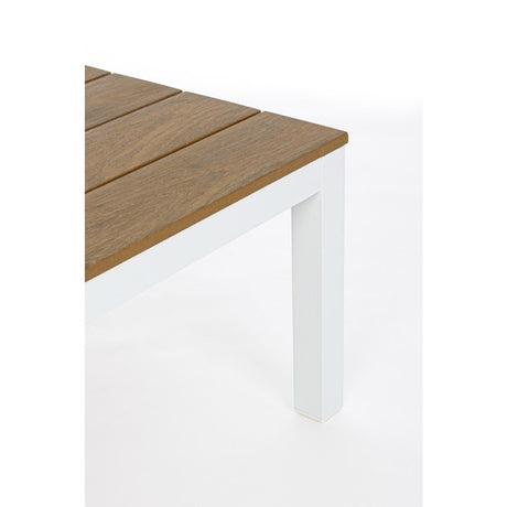 Conjunto Elias sofá en L + mesa, color blanco