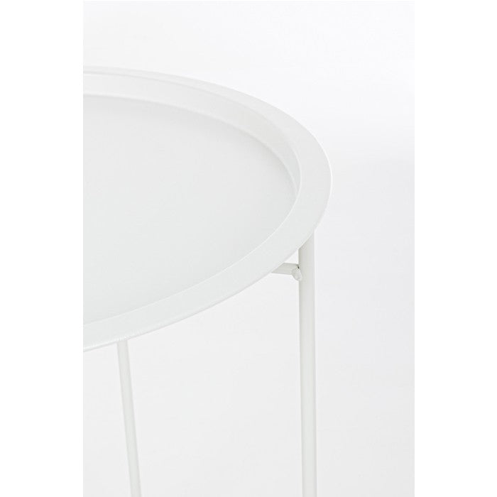Mesita con bandeja Wissant Ø46, color blanco