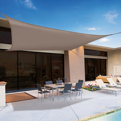 Sunnet Kit Waterproof Square Shade Sail 3.6x3.6m Taupe