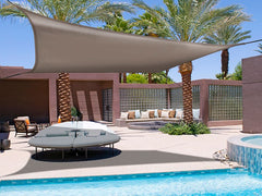 Sunnet Kit Stretch Waterproof Shade Sail, Square 3.4x3.4m Taupe