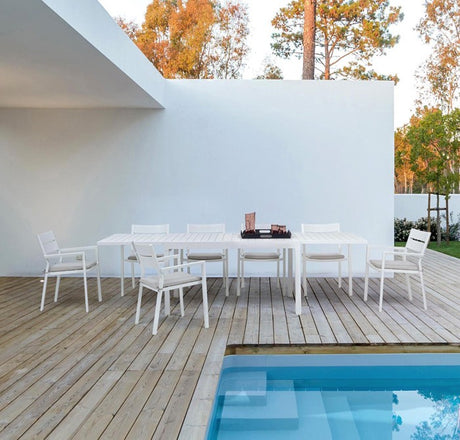 Mesa extensible Pelagius 135-270x90, color blanco