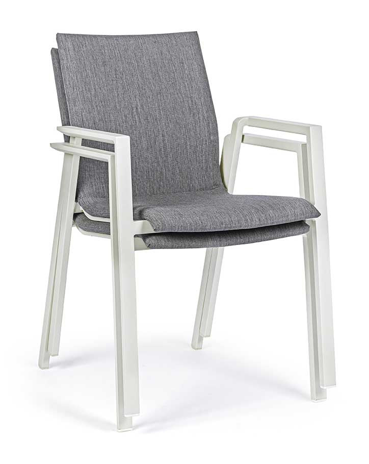 Silla con brazos Odeon, color lunar