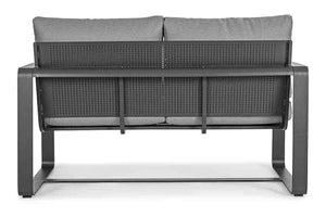 Conjunto Merrigan sofá + 2 sillones + mesa, color antracita