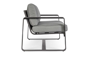 Conjunto Merrigan sofá + 2 sillones + mesa, color antracita