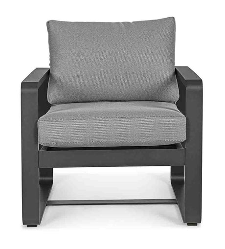 Conjunto Merrigan sofá + 2 sillones + mesa, color antracita