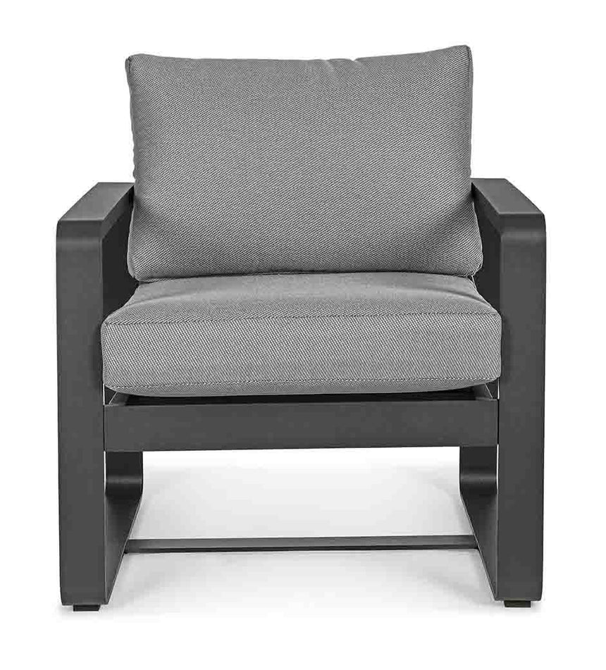 Conjunto Merrigan sofá + 2 sillones + mesa, color antracita