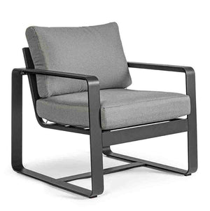 Conjunto Merrigan sofá + 2 sillones + mesa, color antracita