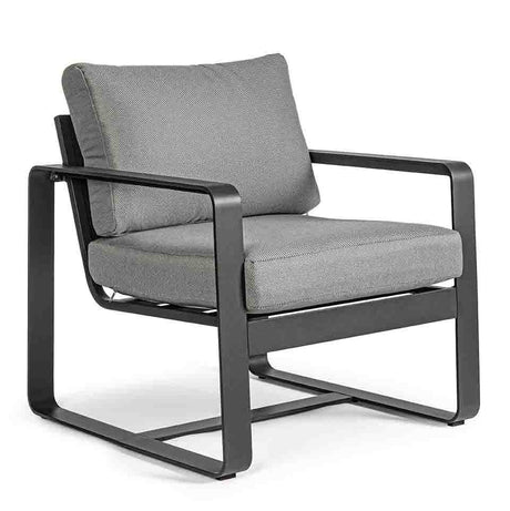 Conjunto Merrigan sofá + 2 sillones + mesa, color antracita