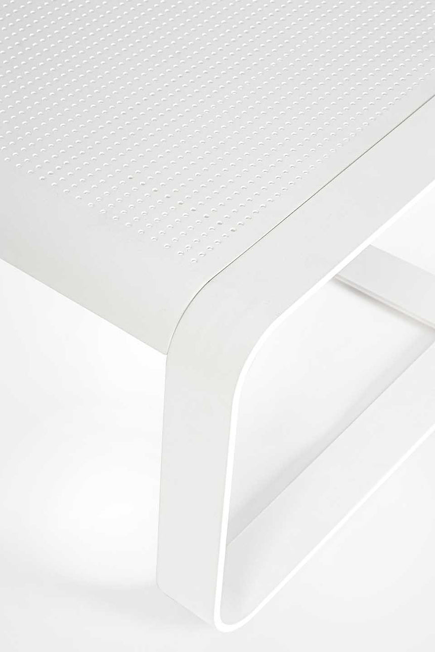 Conjunto Merrigan sofá + 2 sillones + mesa, color blanco