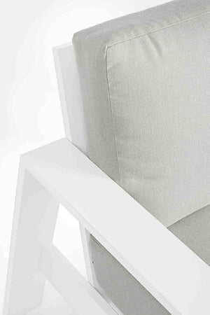 Conjunto Baltic sofá + 2 butacas + mesa, color blanco