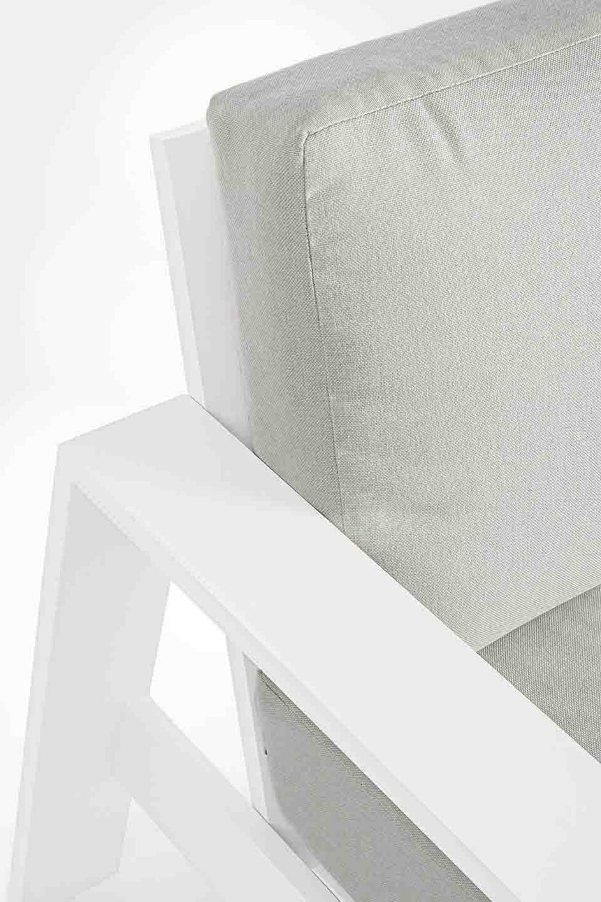 Conjunto Baltic sofá + 2 butacas + mesa, color blanco