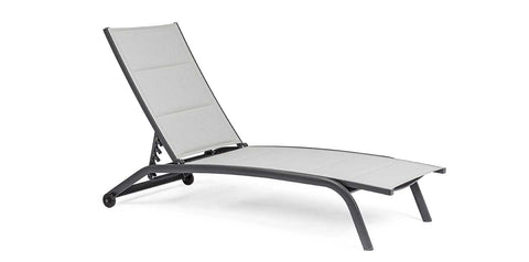 Cleopas sun lounger with wheels, anthracite
