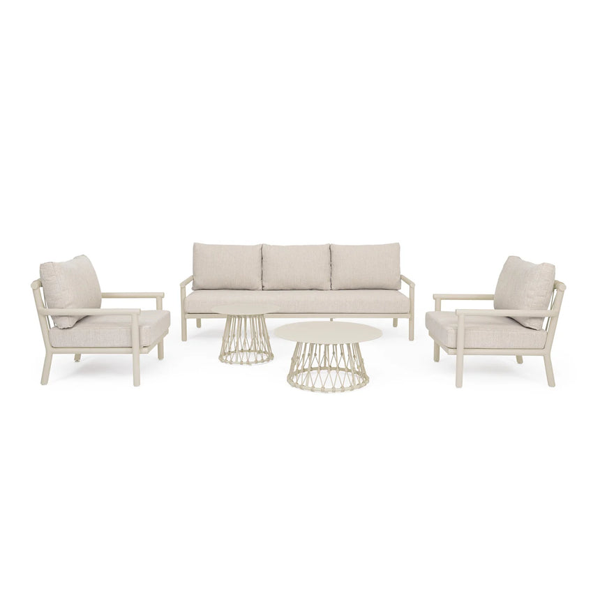 Conjunto sofá Lanai + 2 poltronas + 2 mesas, areia camel