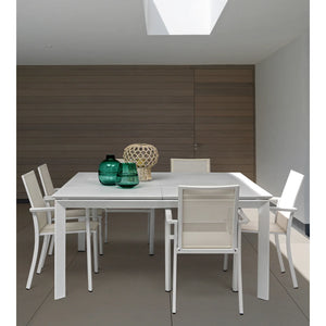 Mesa extensible Konnor 100-160x160, blanco
