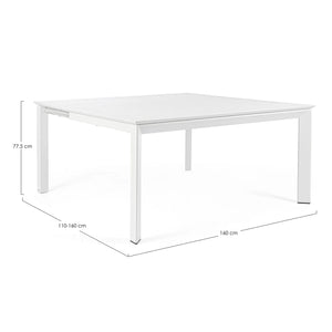 Mesa extensible Konnor 100-160x160, blanco