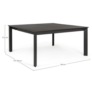 Mesa extensible Konnor 100-160x160, antracita