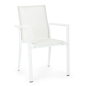 Silla de exterior Bizzotto con brazos Konnor blanco