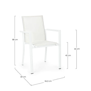 Silla de exterior Bizzotto con brazos Konnor blanco