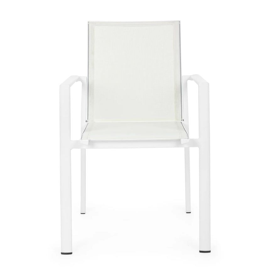 Silla de exterior Bizzotto con brazos Konnor blanco