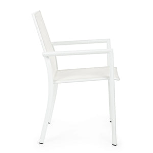 Silla de exterior Bizzotto con brazos Konnor blanco