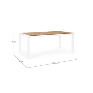 Mesa de exterior Cameron 180X90, branco